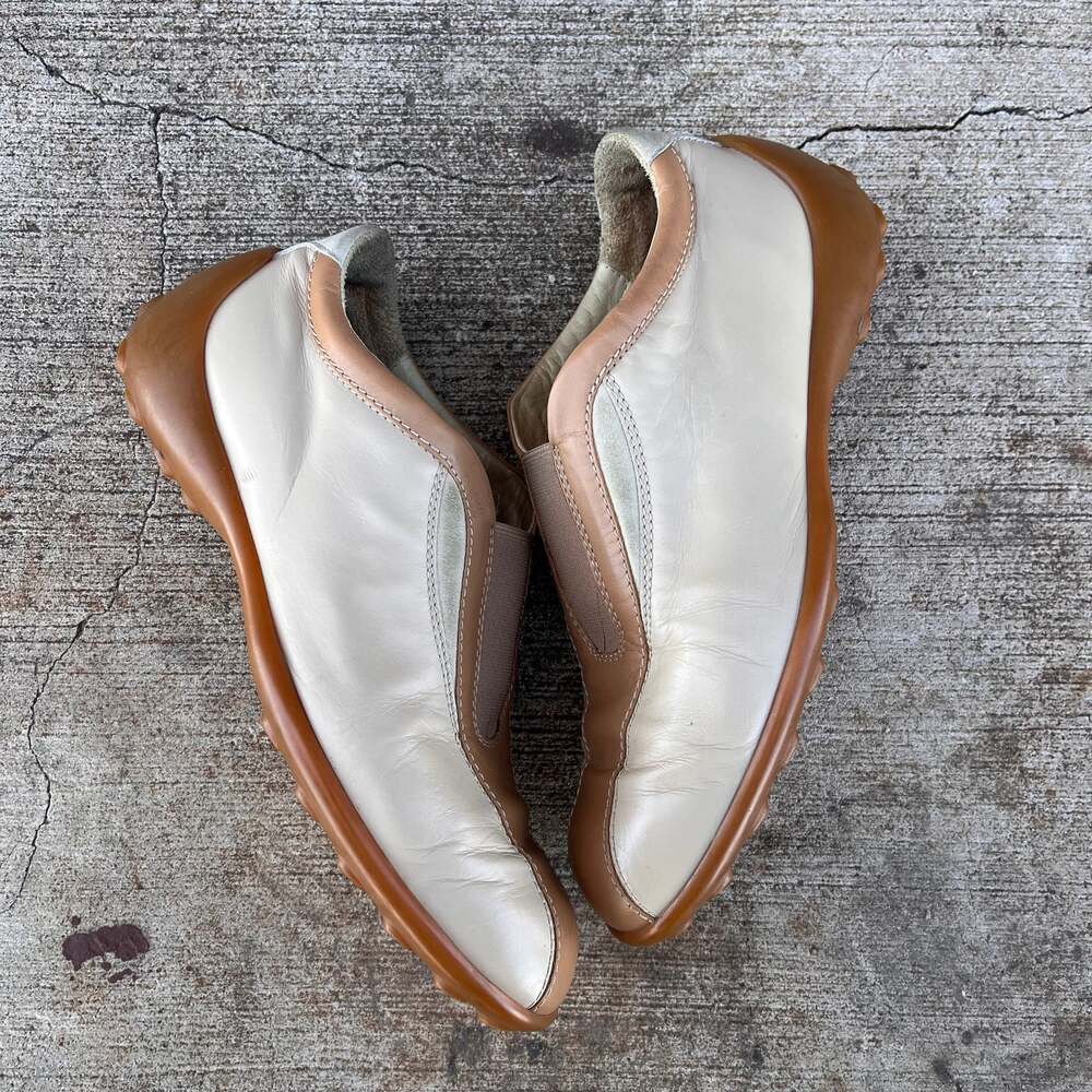 TOD'S Sneakers Shoes Leather Womens US 5.5 EU 36.5 Elastic Band Closure